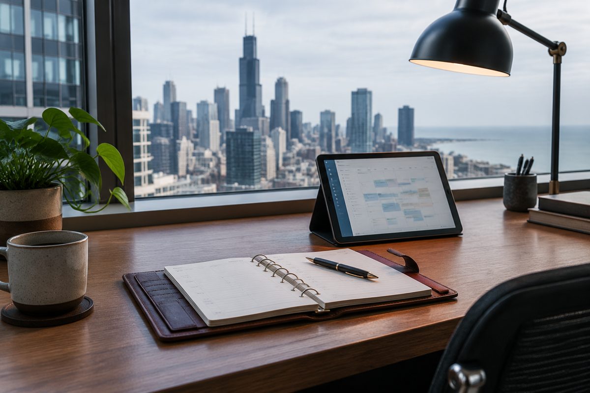 Administrative appointment scheduling desk and calendar planner