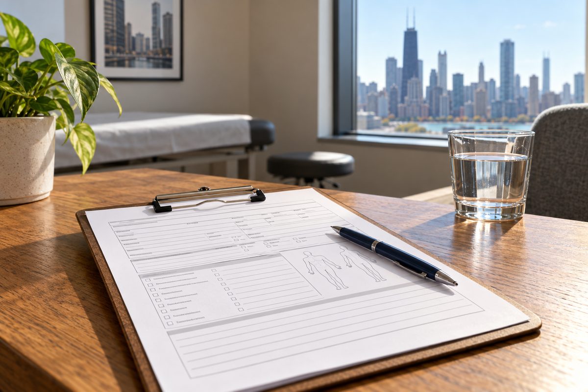 Client aesthetic health intake and contraindication disclosure clipboard
